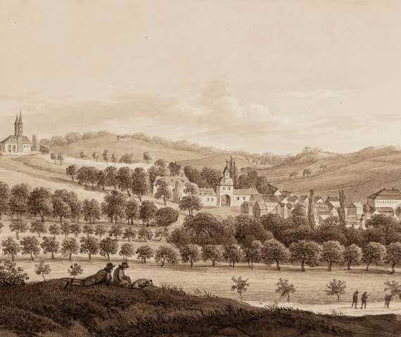 Gangloffsömmern Estate, c. 1800 (Staatliche Kunstsammlungen Dresden, Kupferstich-Kabinett („Dresden State Art Collections, Kupferstich-Kabinett“)