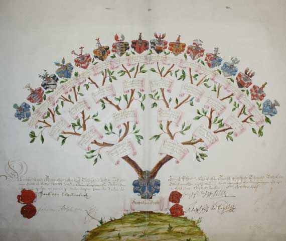 Stammtafel Heinrich von Brühls, 1731 (Foto: Matthias Donath)